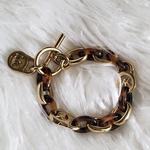 Michael Kors Gold & Tortoiseshell Bracelet